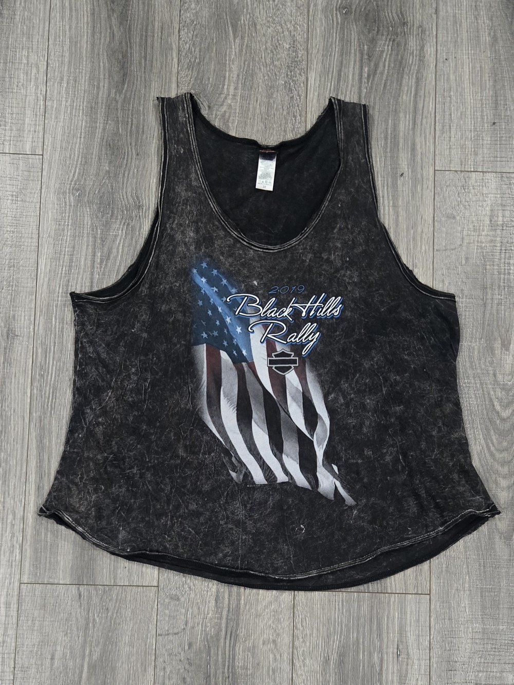 Harley-Davidson Women’s 3X Black Hills Rally 2019 Tank Top Black Acid Wash SD